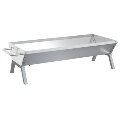 grillbakke 118x42x30,5 cm rustfrit stål sølvfarvet
