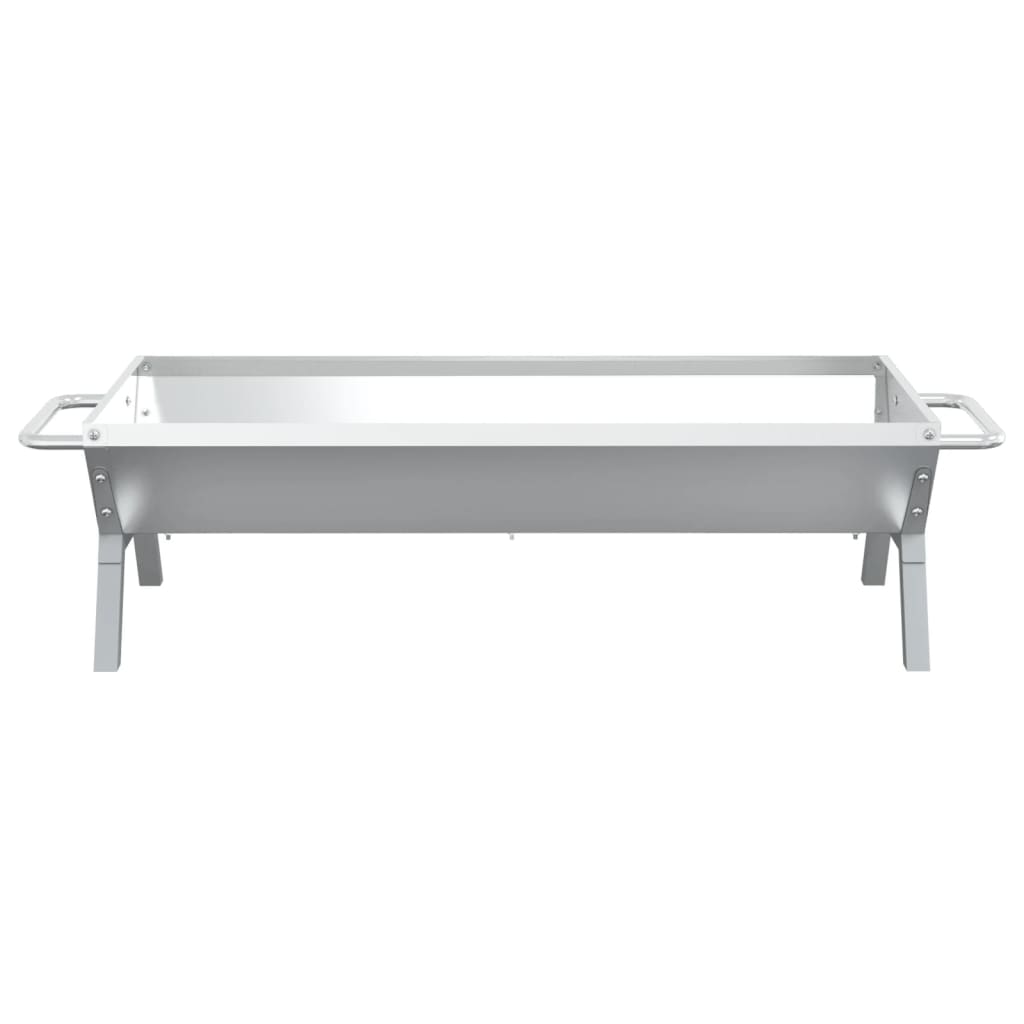 grillbakke 118x42x30,5 cm rustfrit stål sølvfarvet