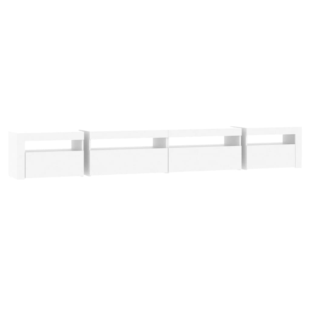 tv-skab med LED-lys 270x35x40 cm hvid