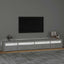sengebord med LED-lys 270x35x40 cm betongrå