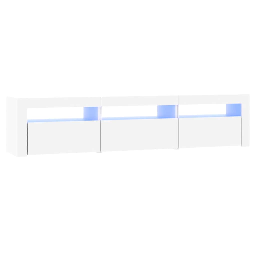 tv-skab med LED-lys 180x35x40 cm hvid