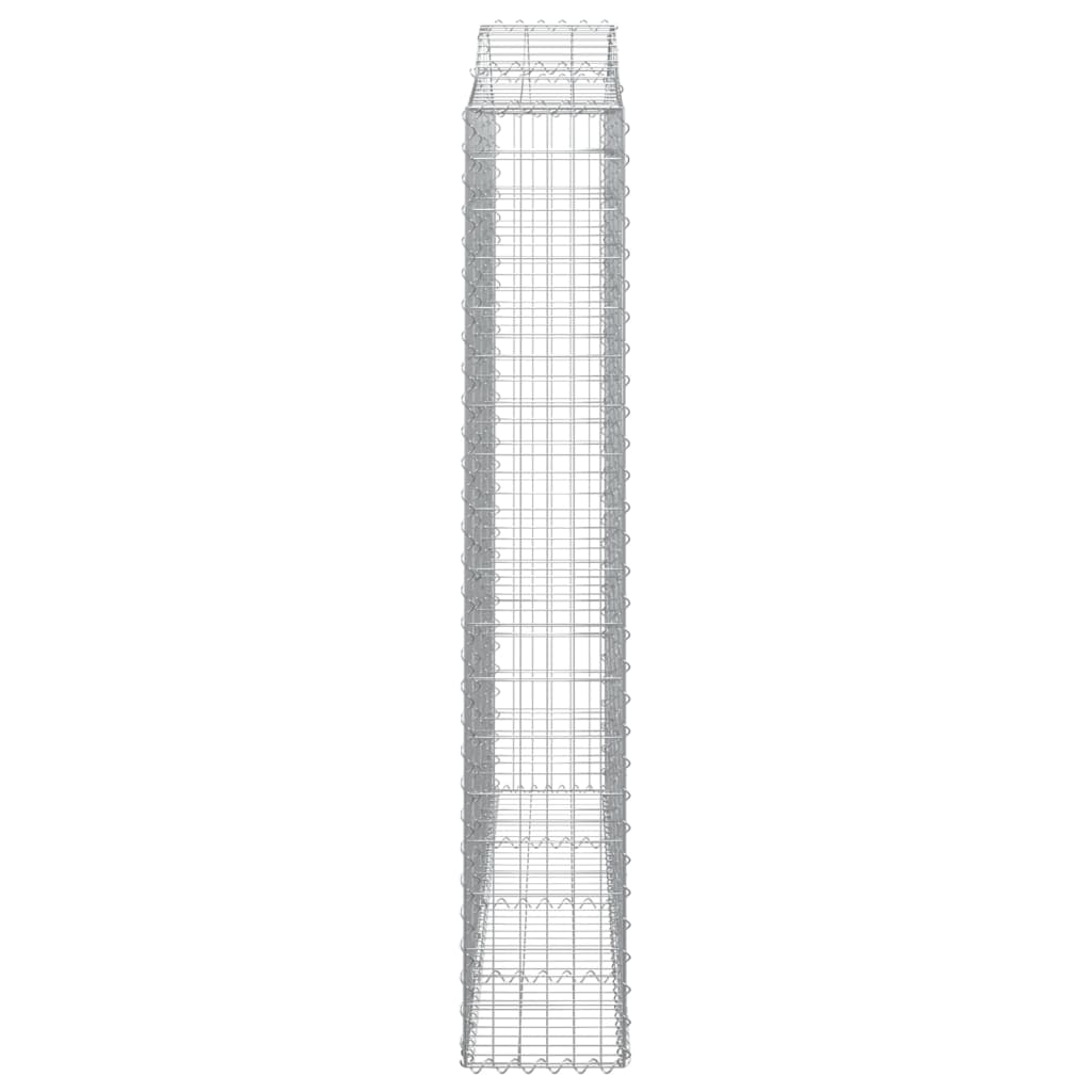buet gabionkurv 200x30x180/200 cm galvaniseret jern