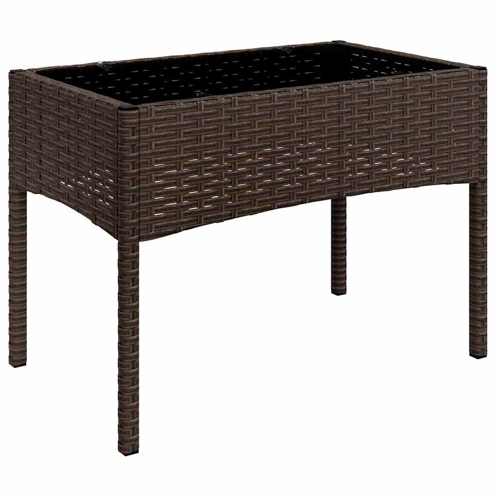 loungesæt til haven 4 dele med hynder polyrattan brun