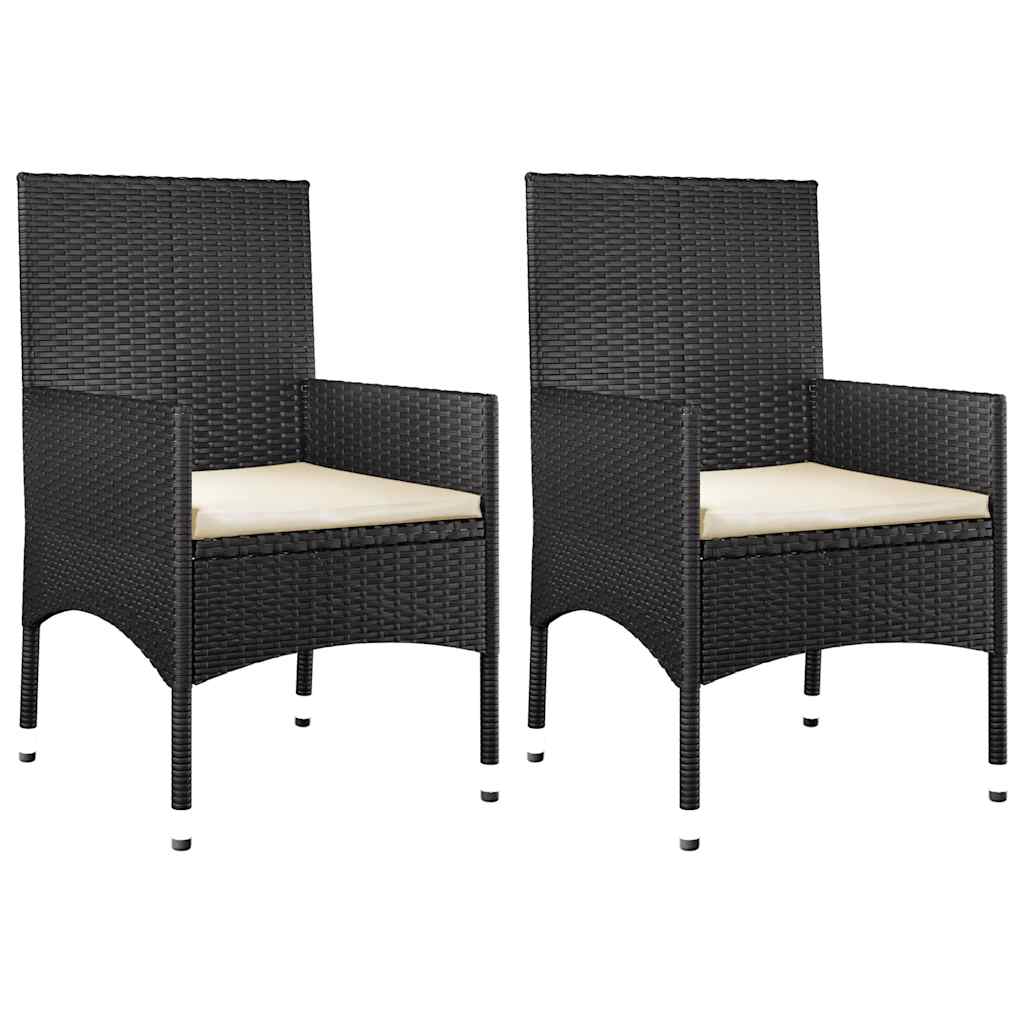 loungesæt til haven 4 dele med hynder polyrattan sort