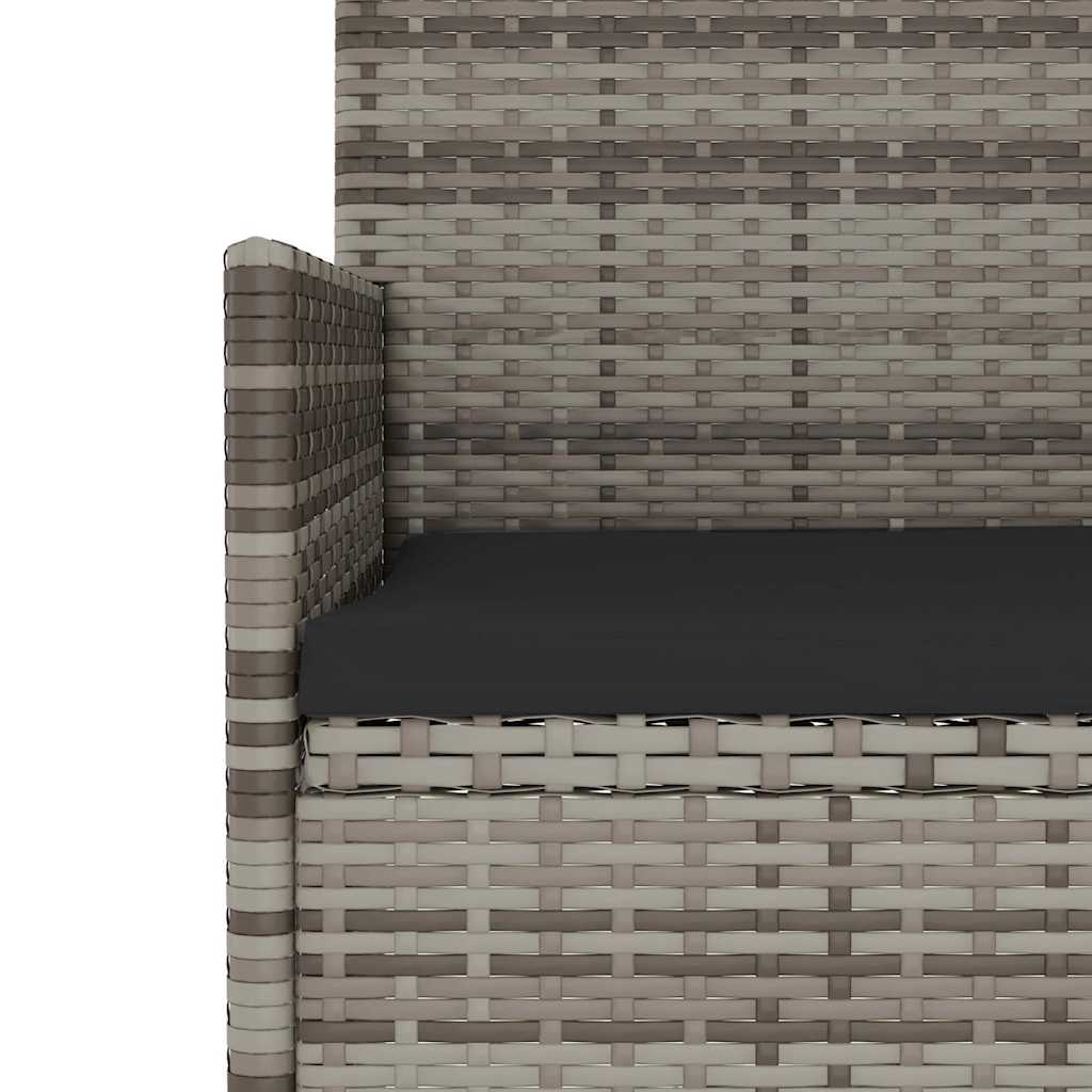 loungesæt til haven 4 dele med hynder polyrattan grå