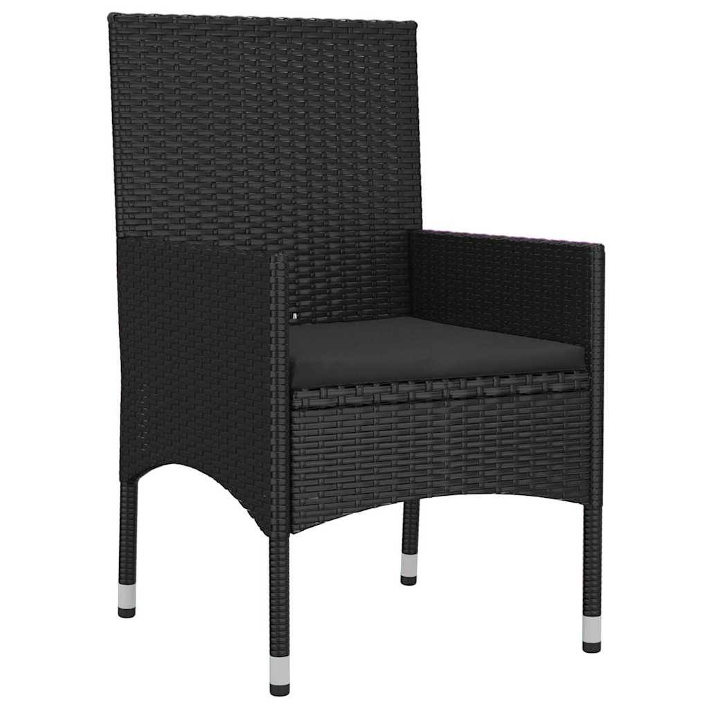 loungesæt til haven 4 dele med hynder polyrattan sort