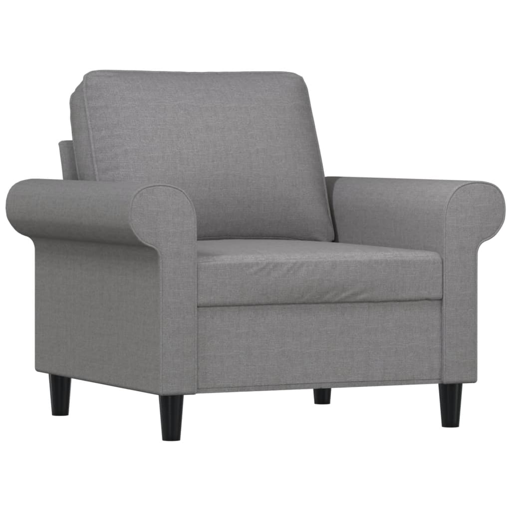 sofastol med fodskammel 60 cm stof lysegrå