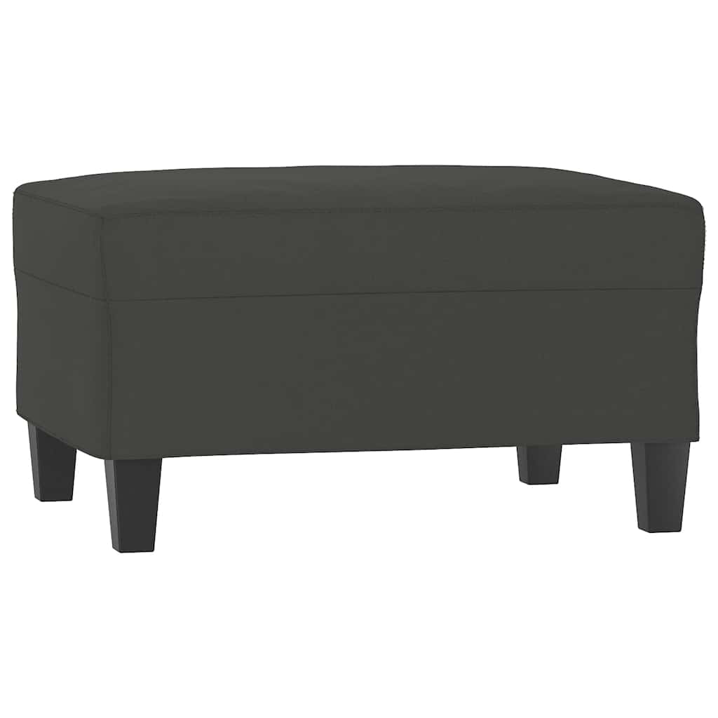 3-personers sofa med fodskammel 210 cm mikrofiberstof mørkegrå