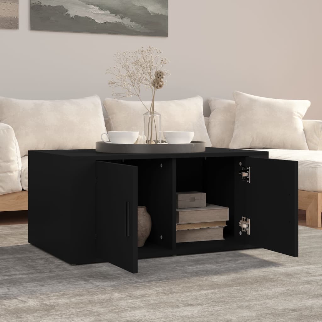 sofabord 80x50x36 cm konstrueret træ sort