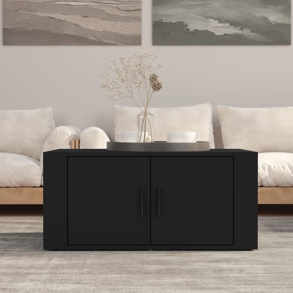 sofabord 80x50x36 cm konstrueret træ sort