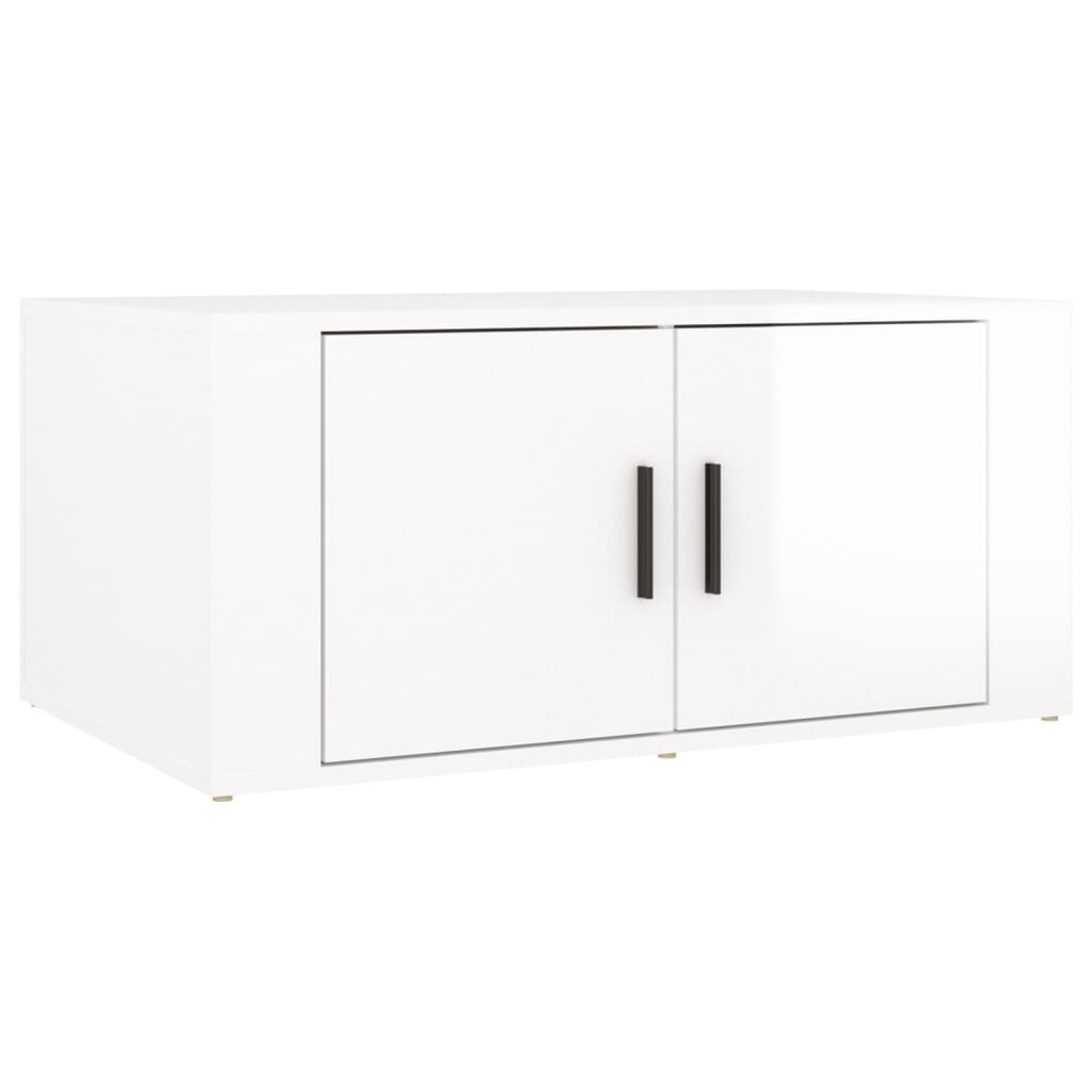 sofabord 80x50x36 cm konstrueret træ hvid højglans