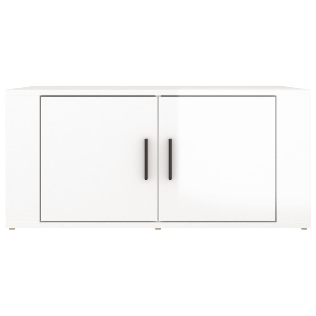 sofabord 80x50x36 cm konstrueret træ hvid højglans