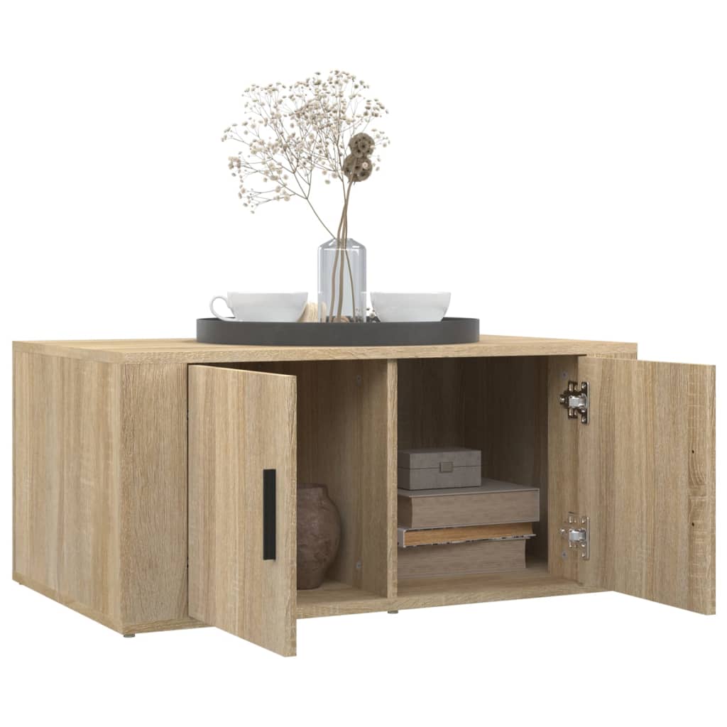 sofabord 80x50x36 cm konstrueret træ sonoma-eg