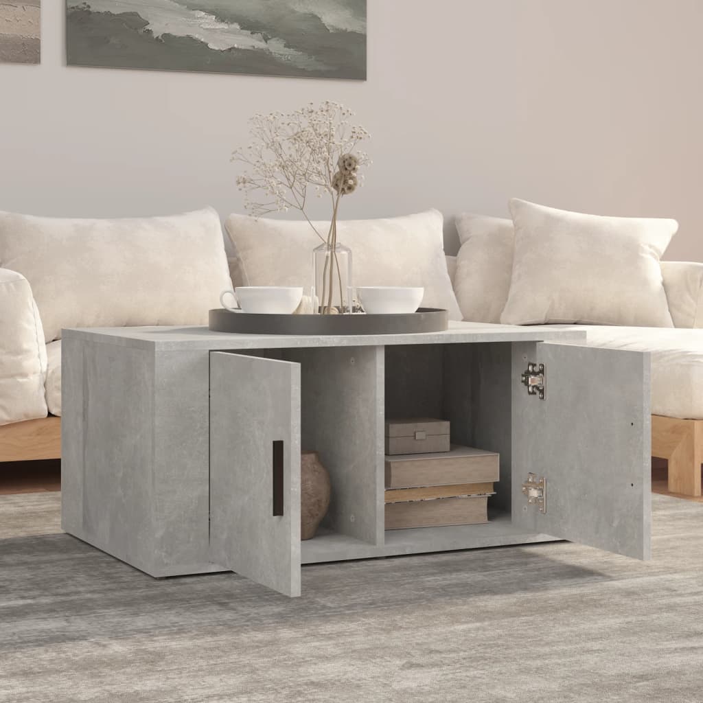 sofabord 80x50x36 cm konstrueret træ betongrå
