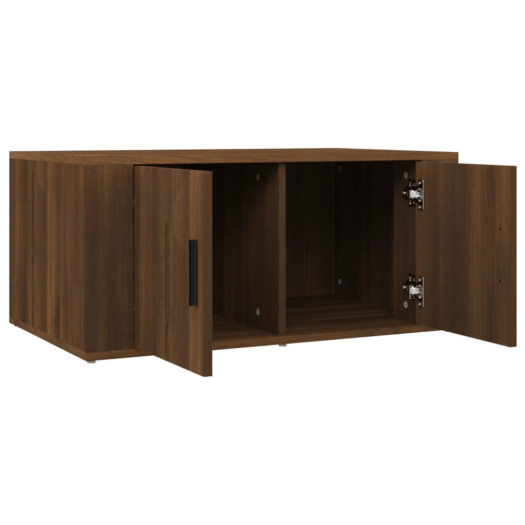 sofabord 80x50x36 cm konstrueret træ brun egetræsfarve