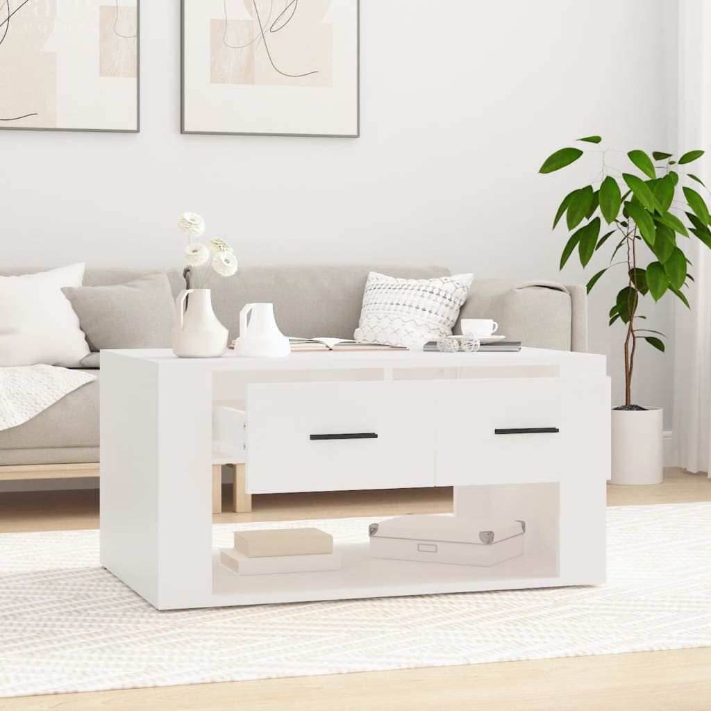 sofabord 80x50x40 cm konstrueret træ hvid