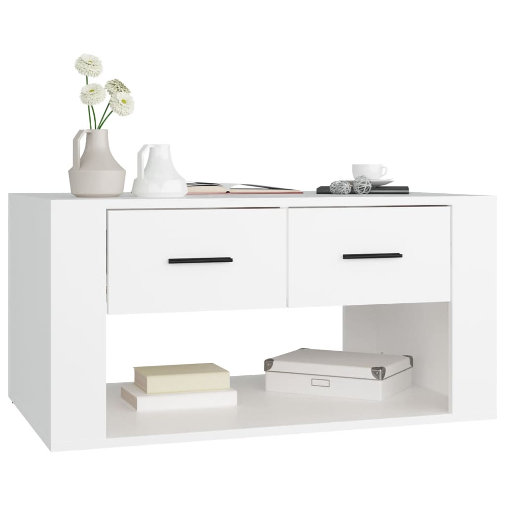 sofabord 80x50x40 cm konstrueret træ hvid