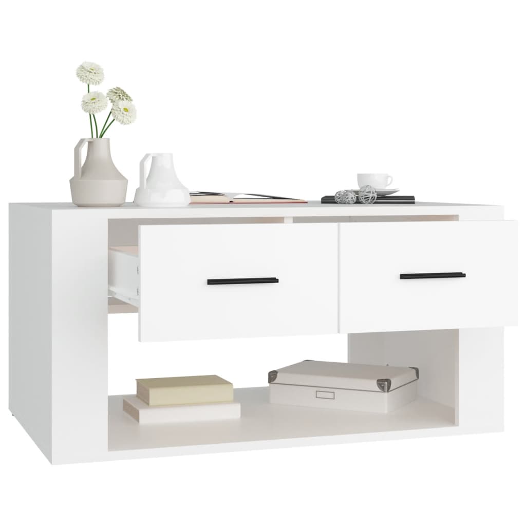 sofabord 80x50x40 cm konstrueret træ hvid