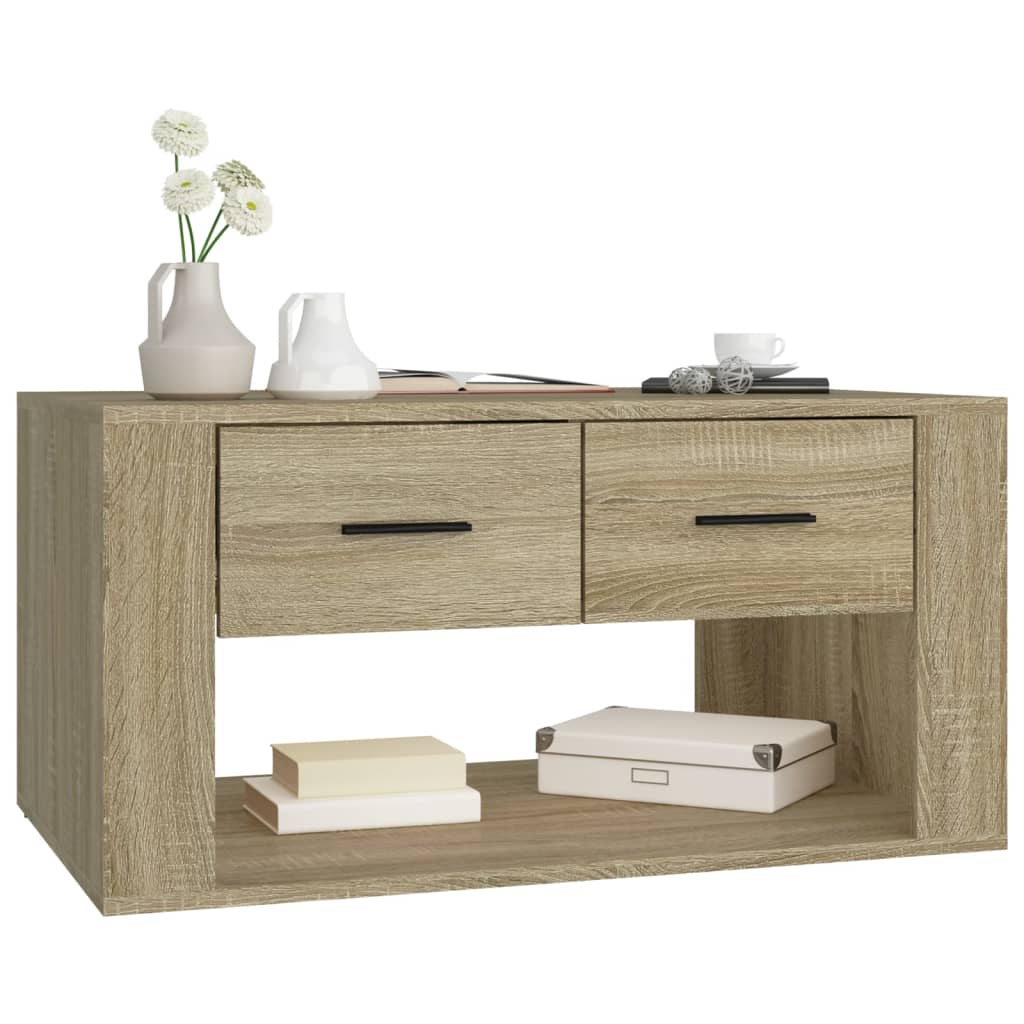 sofabord 80x50x40 cm konstrueret træ sonoma-eg