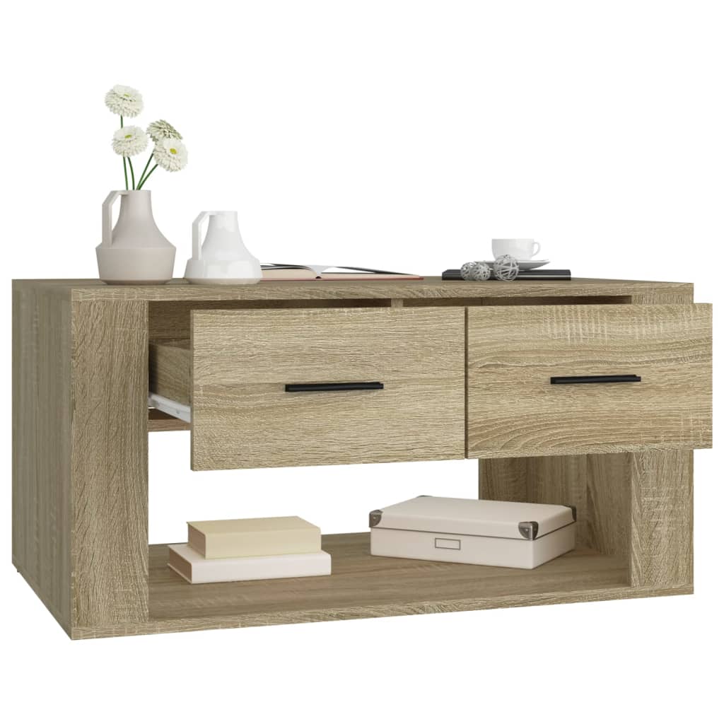 sofabord 80x50x40 cm konstrueret træ sonoma-eg