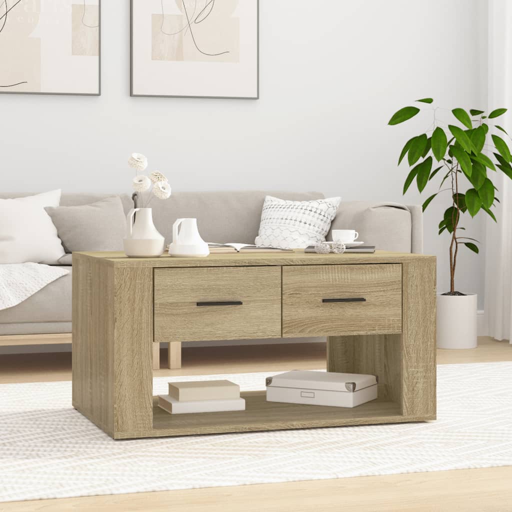 sofabord 80x50x40 cm konstrueret træ sonoma-eg
