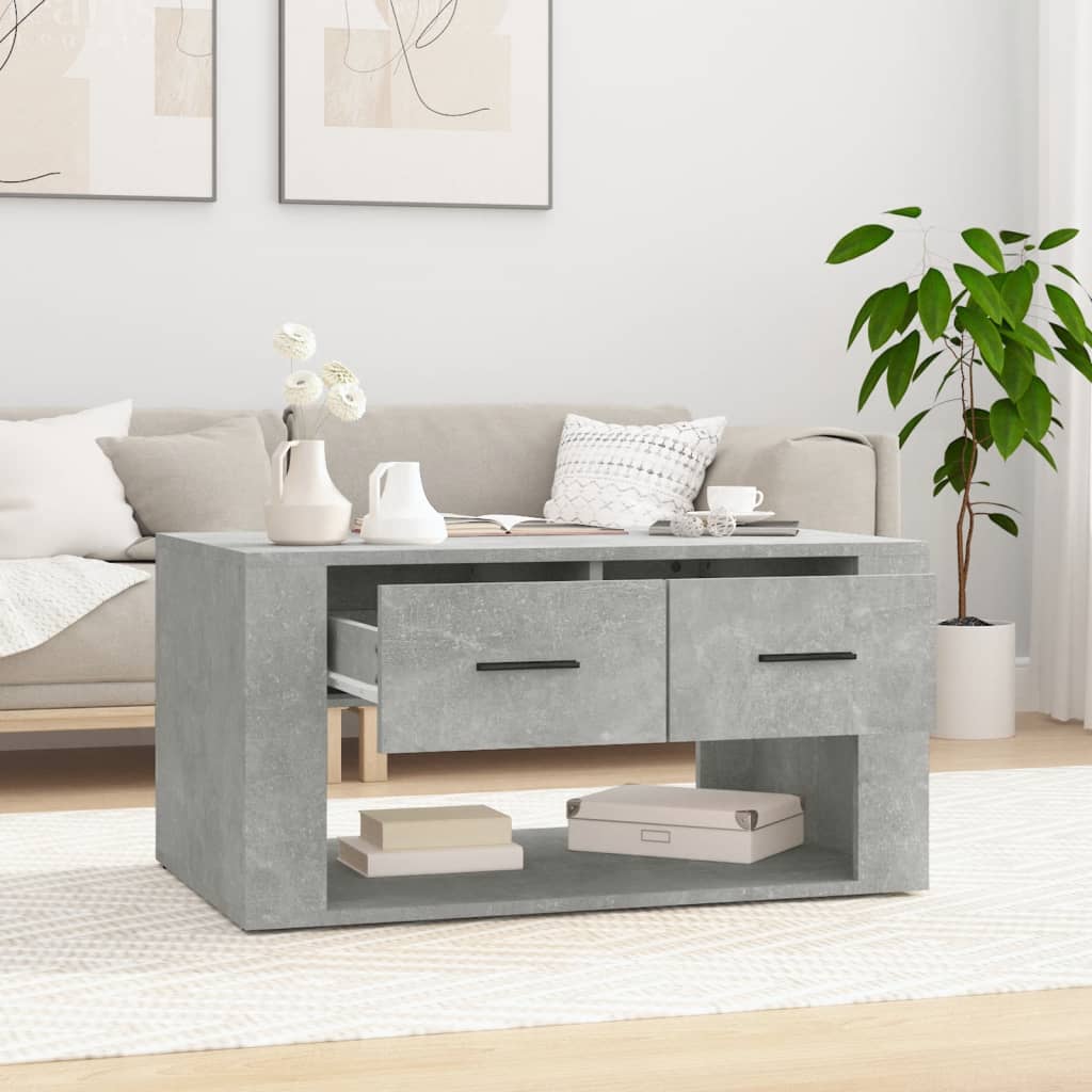 sofabord 80x50x40 cm konstrueret træ betongrå