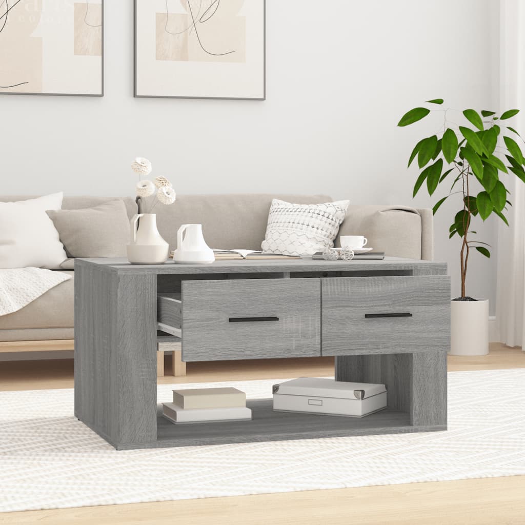 sofabord 80x50x40 cm konstrueret træ grå sonoma-eg