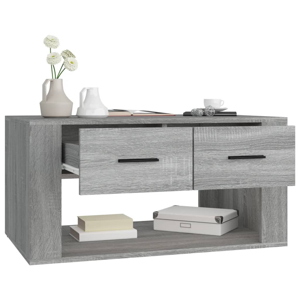 sofabord 80x50x40 cm konstrueret træ grå sonoma-eg