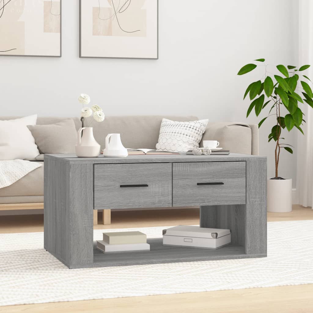 sofabord 80x50x40 cm konstrueret træ grå sonoma-eg