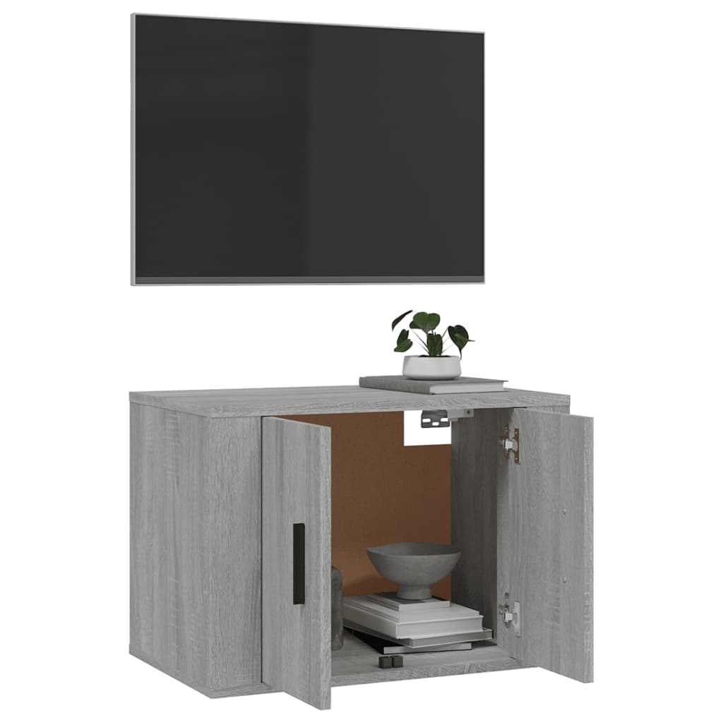 væghængt tv-skab 57x34,5x40 cm grå sonoma-eg