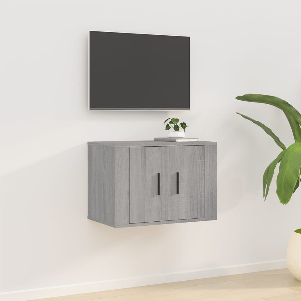 væghængt tv-skab 57x34,5x40 cm grå sonoma-eg