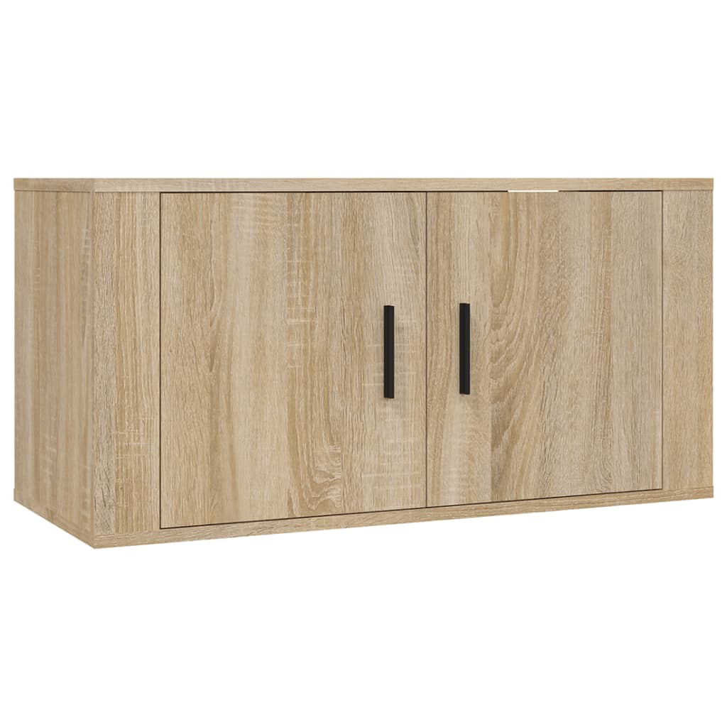 væghængt tv-skab 80x34,5x40 cm sonoma-eg