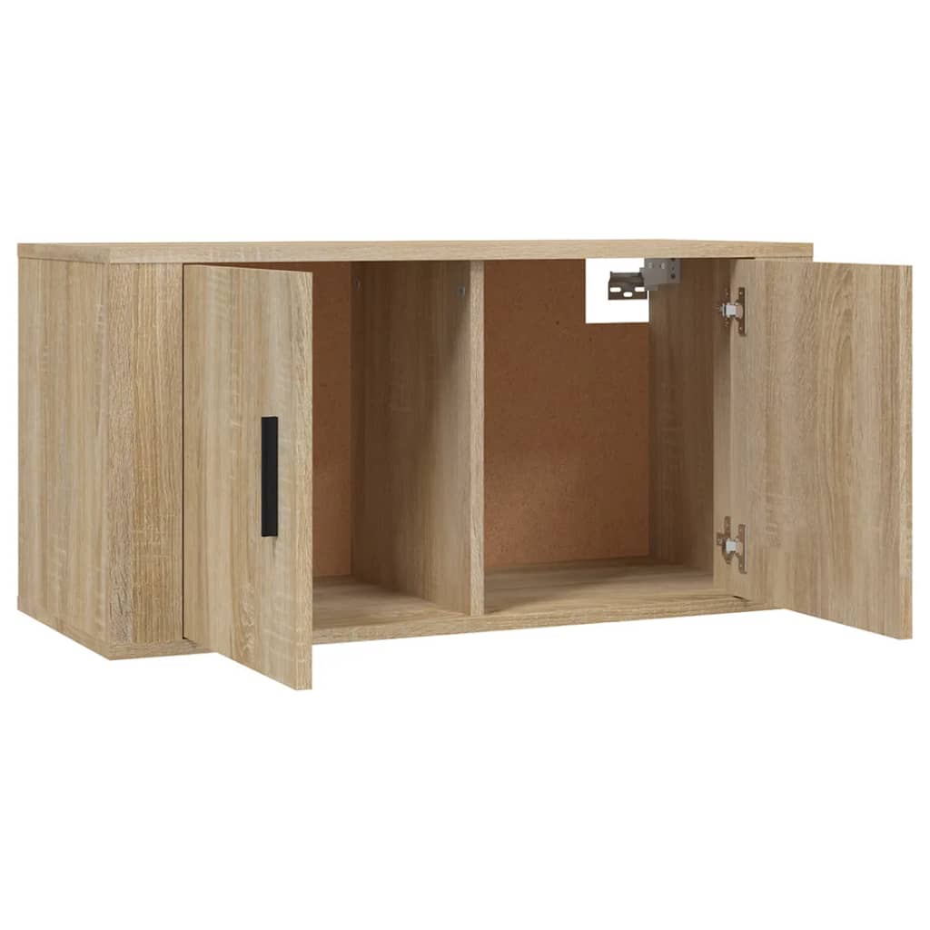 væghængt tv-skab 80x34,5x40 cm sonoma-eg
