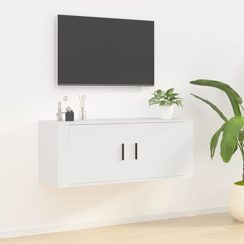 væghængt tv-skab 100x34,5x40 cm hvid