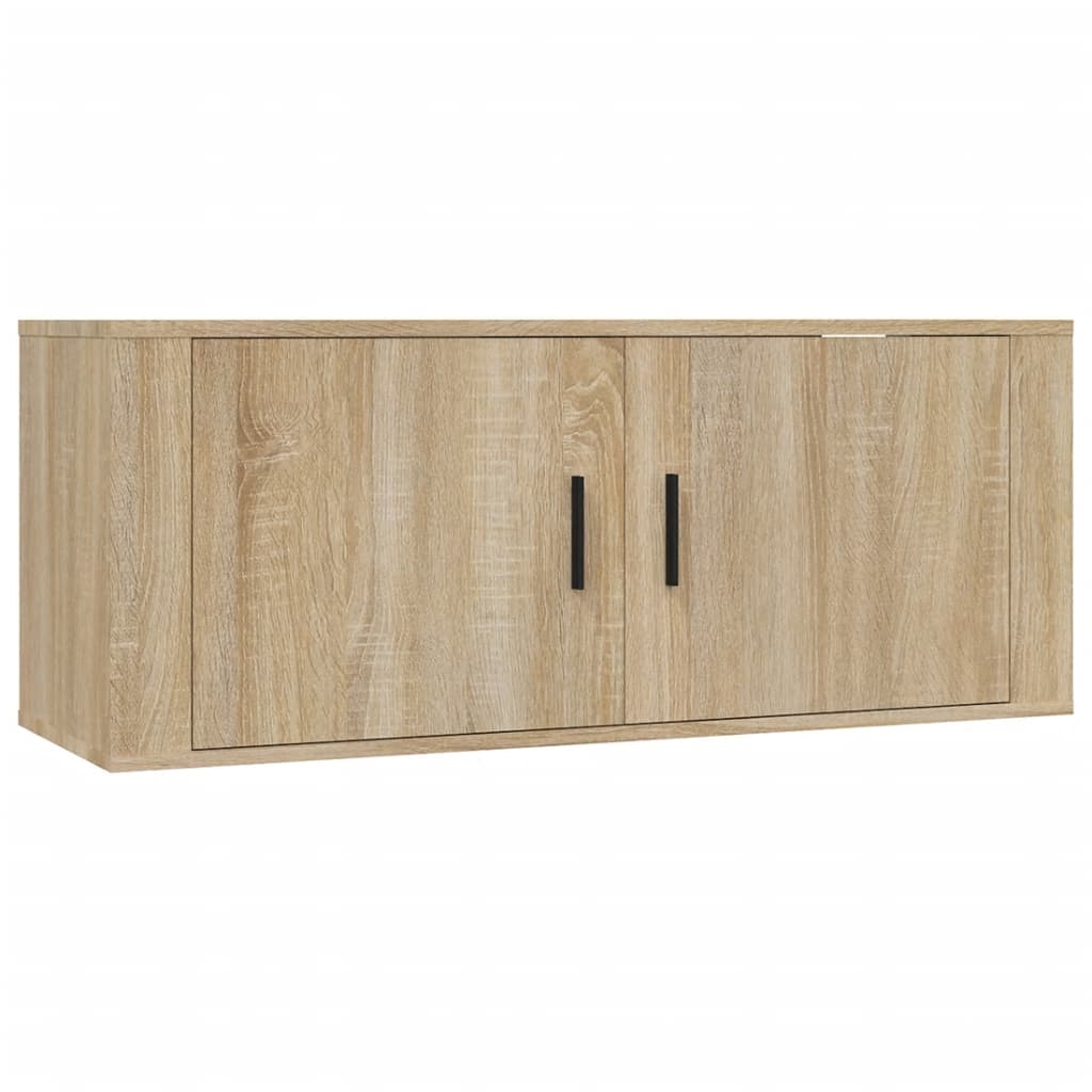 væghængt tv-skab 100x34,5x40 cm sonoma-eg