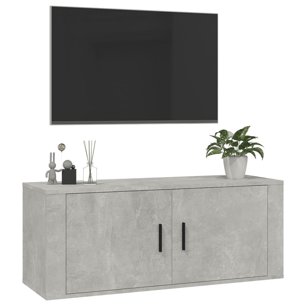 væghængt tv-skab 100x34,5x40 cm betongrå