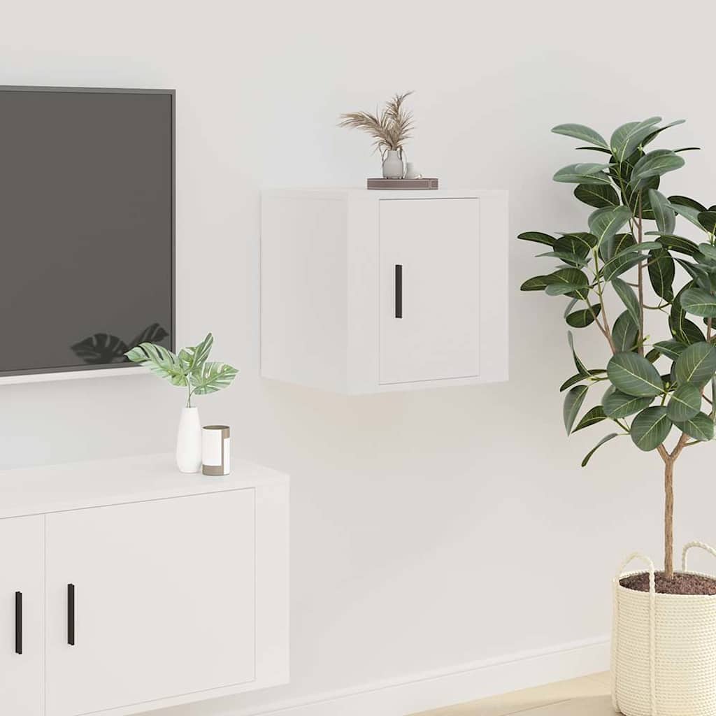 væghængt tv-skab 40x34,5x40 cm hvid