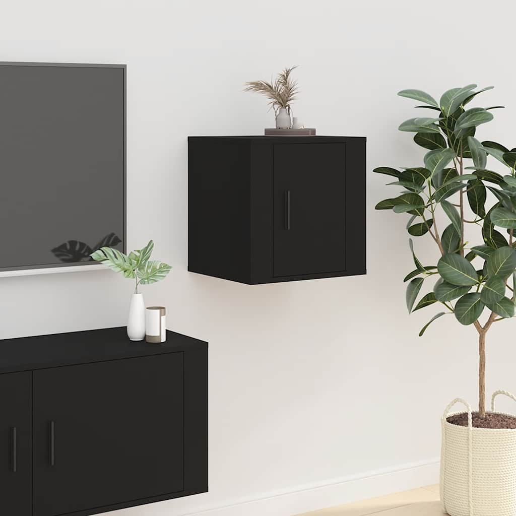 væghængt tv-skab 40x34,5x40 cm sort