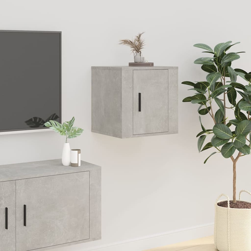 væghængt tv-skab 40x34,5x40 cm betongrå