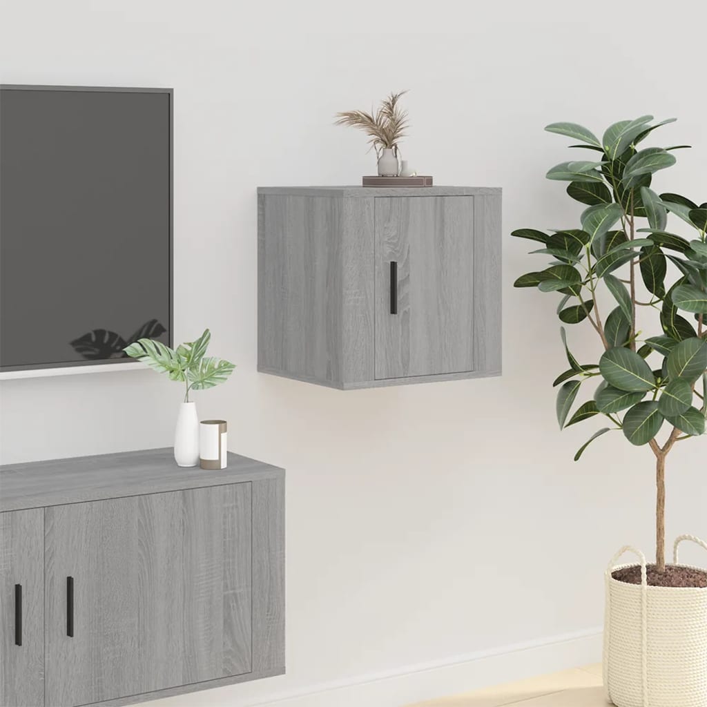 væghængt tv-skab 40x34,5x40 cm grå sonoma