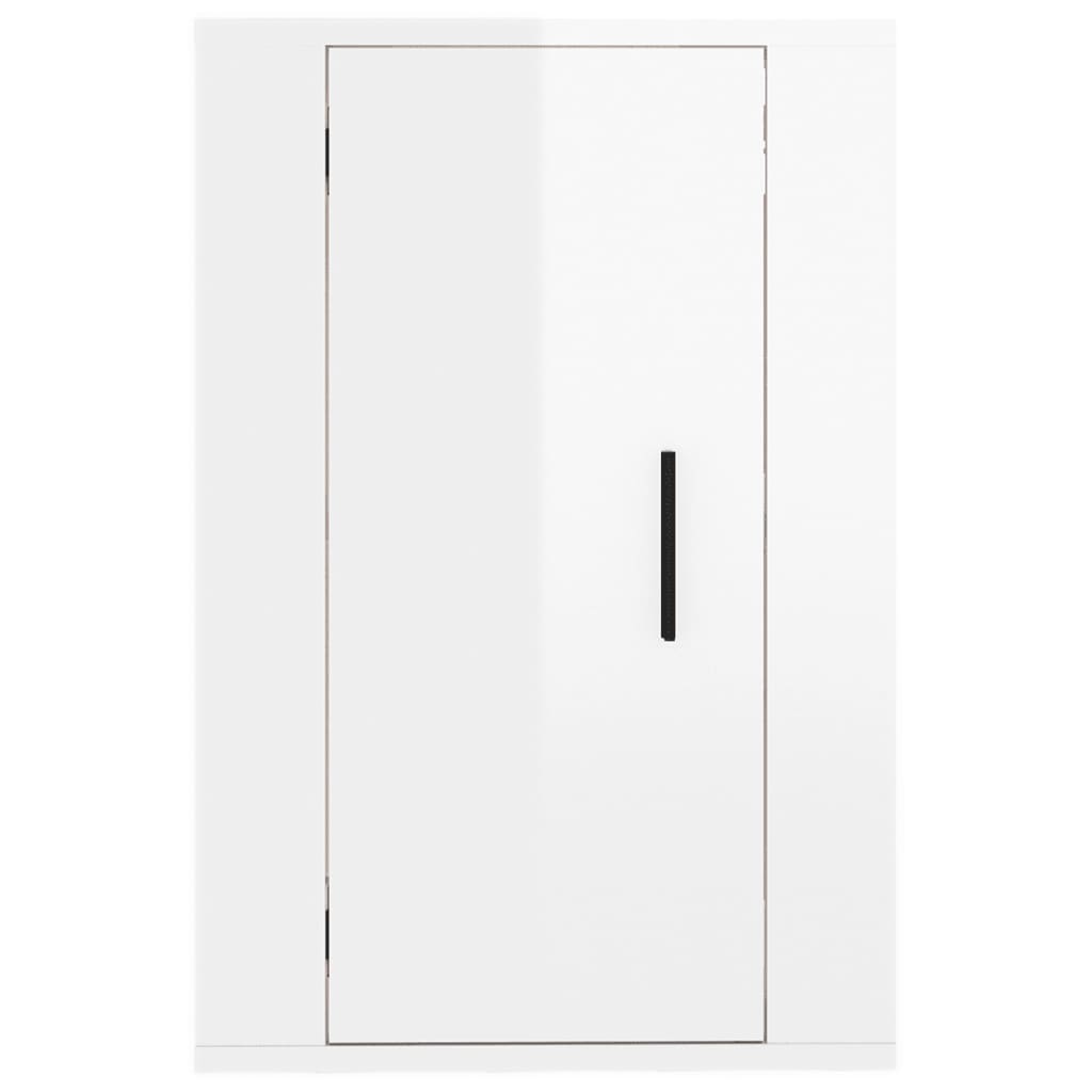 væghængte tv-skabe 2 stk. 40x34,5x60 cm hvid højglans