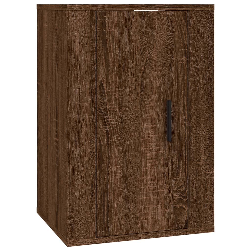 vægmonteret tv-skab 40x34,5x60 cm egetræ brun