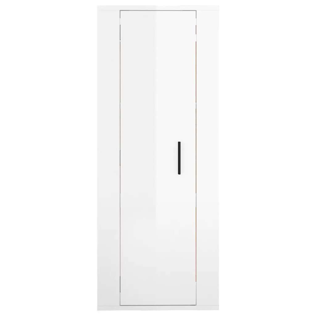 væghængt tv-skab 40x34,5x100 cm hvid højglans