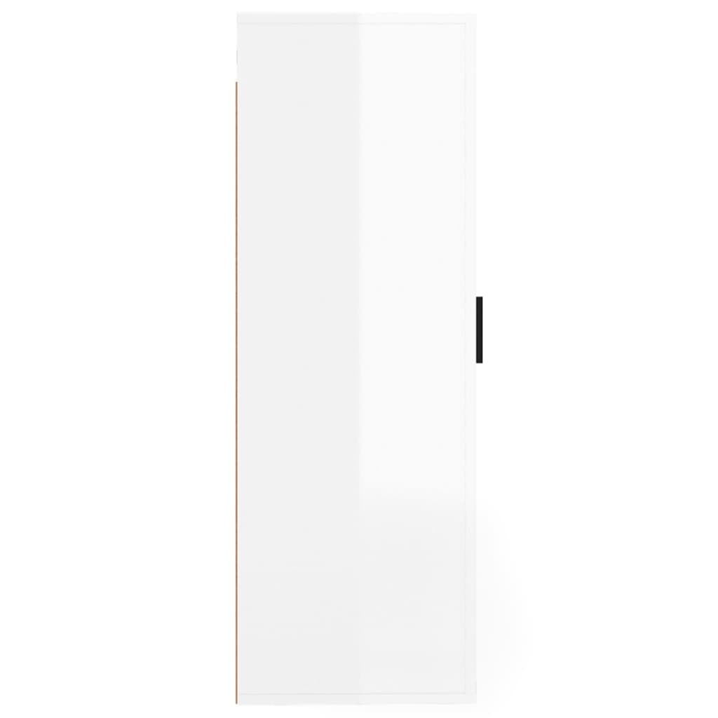 væghængt tv-skab 40x34,5x100 cm hvid højglans