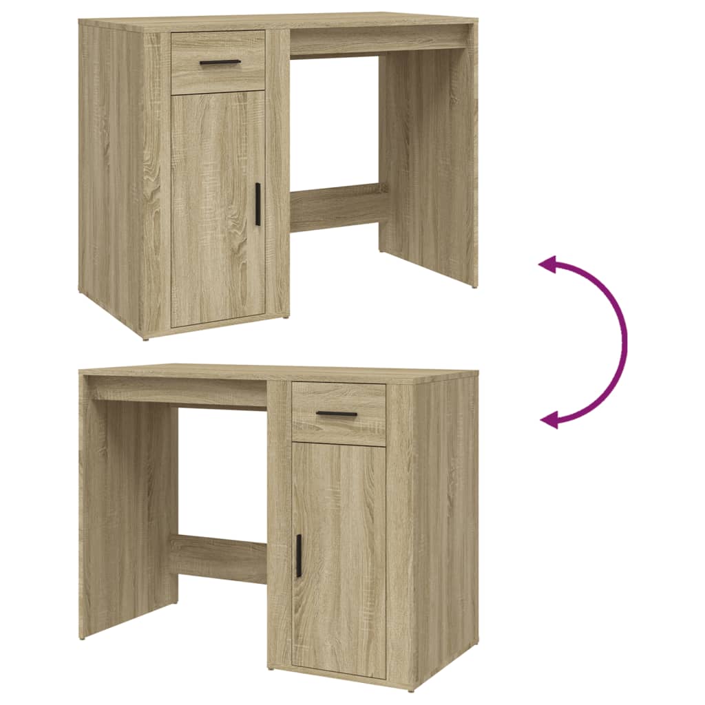 skrivebord 100x49x75 cm konstrueret træ sonoma-eg