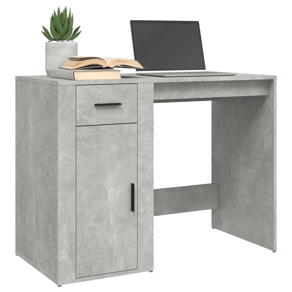 skrivebord 100x49x75 cm konstrueret træ betongrå