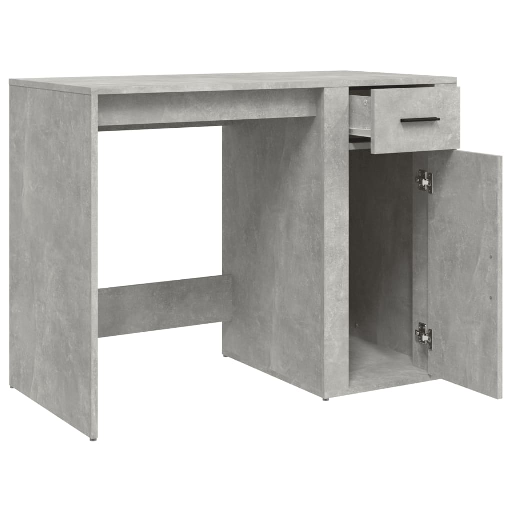 skrivebord 100x49x75 cm konstrueret træ betongrå