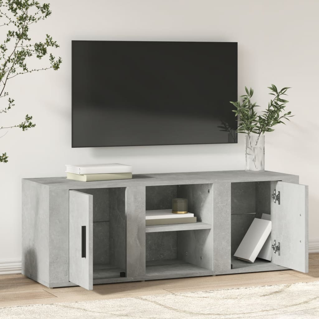 tv-bord 100x31,5x35 cm konstrueret træ betongrå