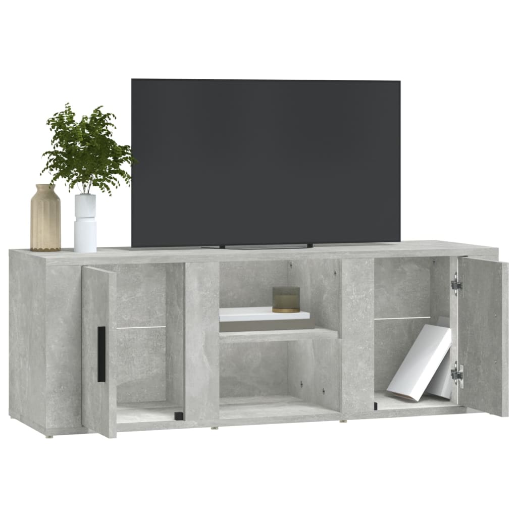 tv-bord 100x31,5x35 cm konstrueret træ betongrå