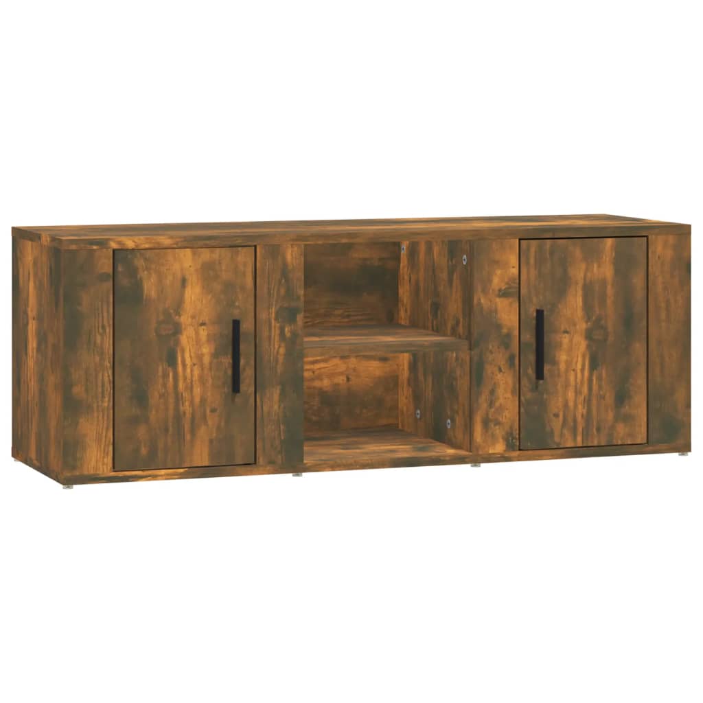 tv-bord 100x31,5x35 cm konstrueret træ røget egetræsfarve
